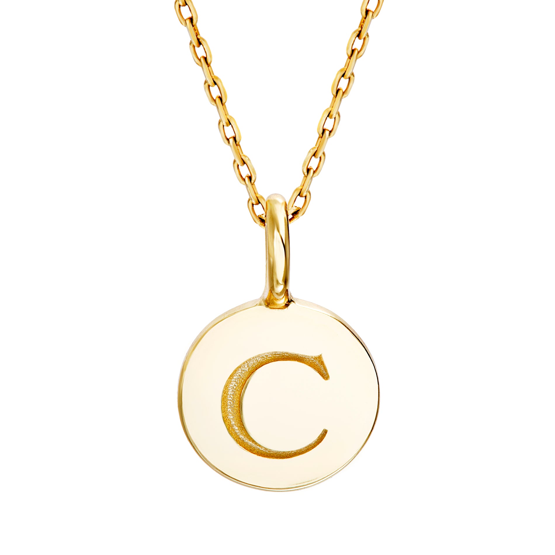 Gold Initial Disc Pendant